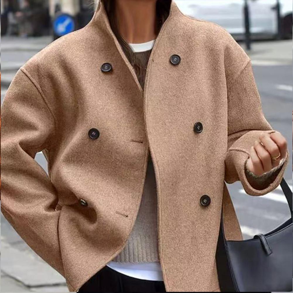 Wool Coat Peacoat - Sobretudo Feminino de Inverno, Casaco Curto
