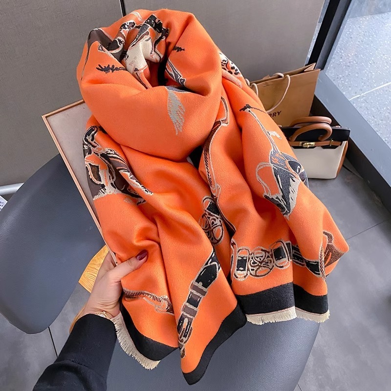Retro cavaleiro cavalo imitaçã - Shawl Wrap Winter avaliação e preço