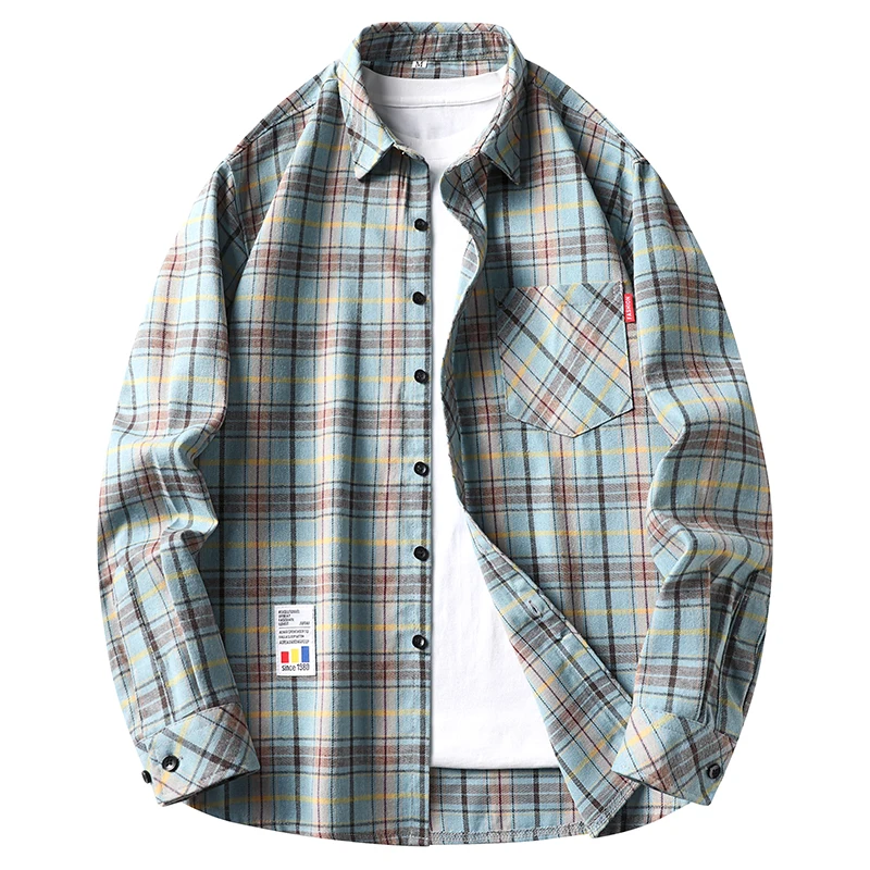 Camisas masculinas casuais de  - Flannel Shirt Lined avaliação e preço