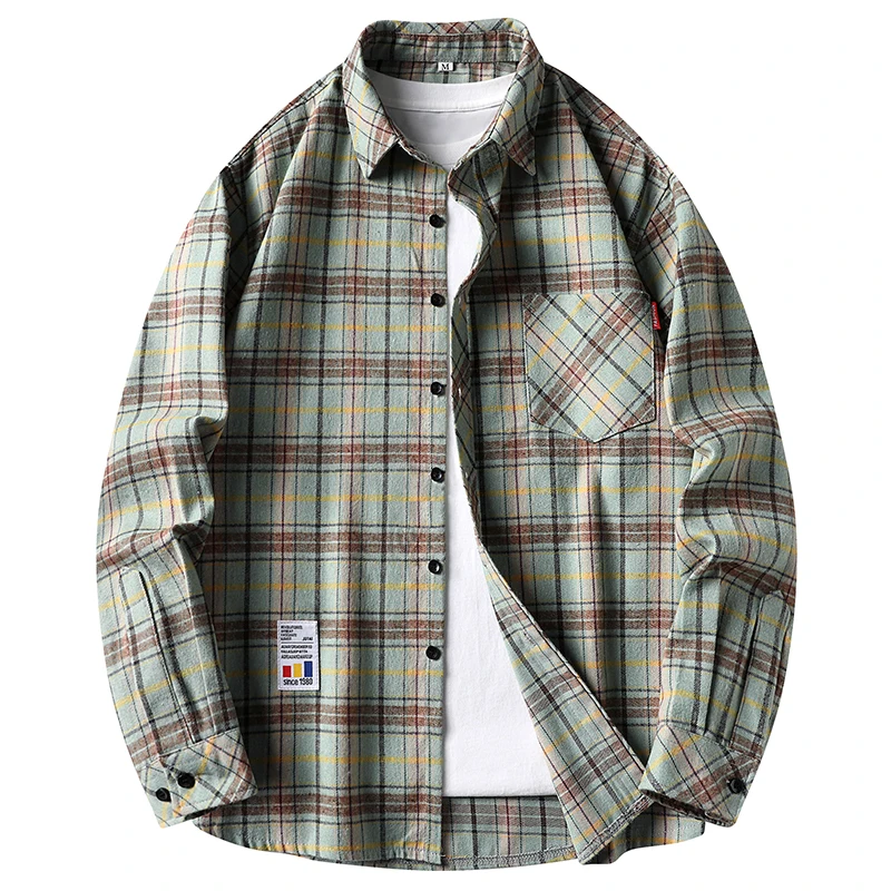 Camisas masculinas casuais de  - Flannel Shirt Lined avaliação e preço